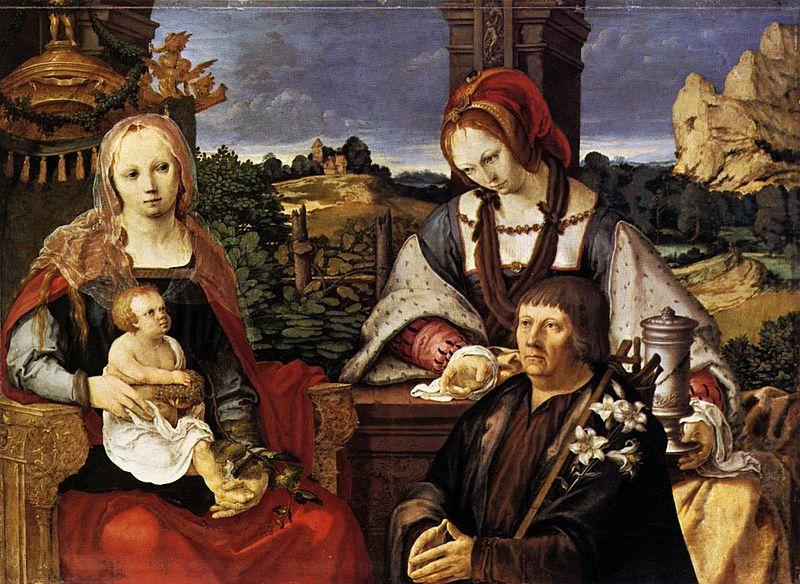 Lucas van Leyden Virgin and Child with Mary Magdalen and a donor china oil painting image